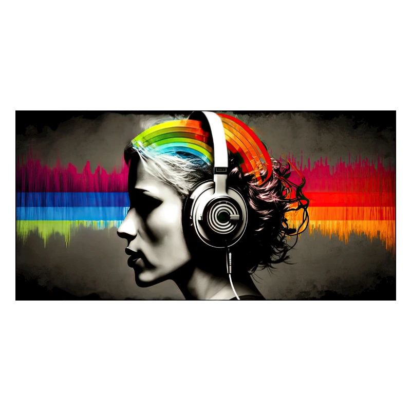 Rainbow Pulse Kopfhörer-Porträt