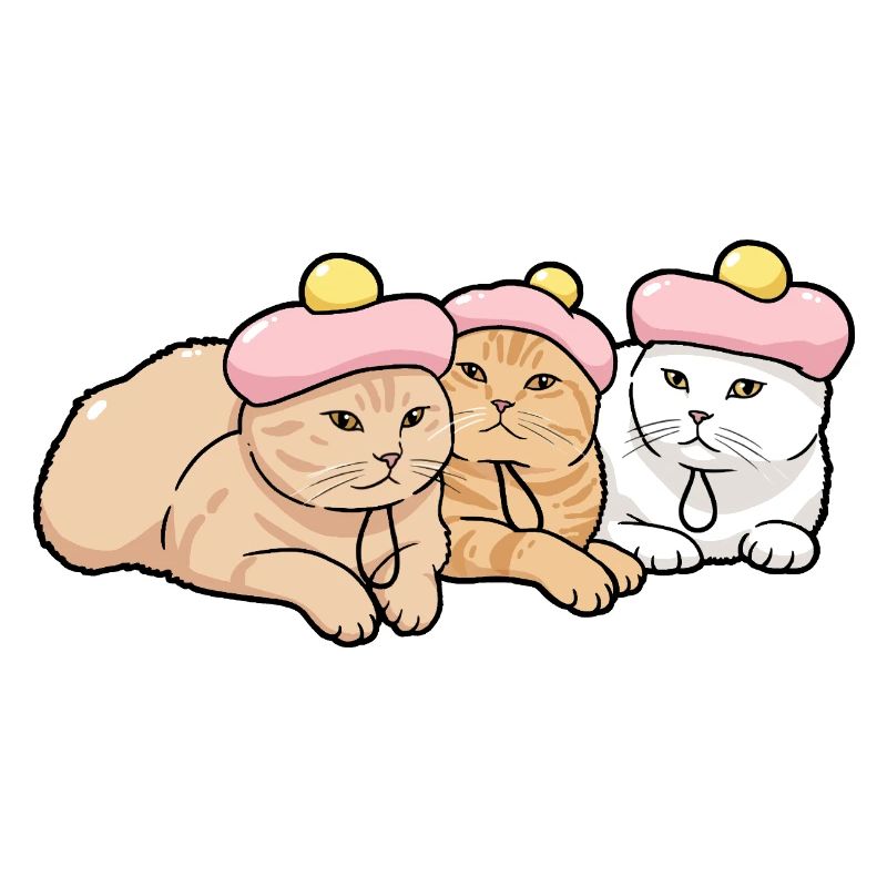 Pink Pastry Hatted Kittens
