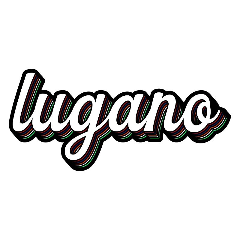 Lugano Neon Lettering Multiple Shadows