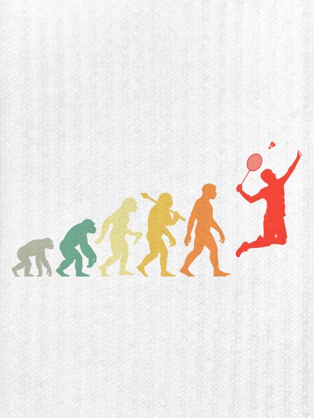 Badminton Evolution Badmintonspieler Smash Retro