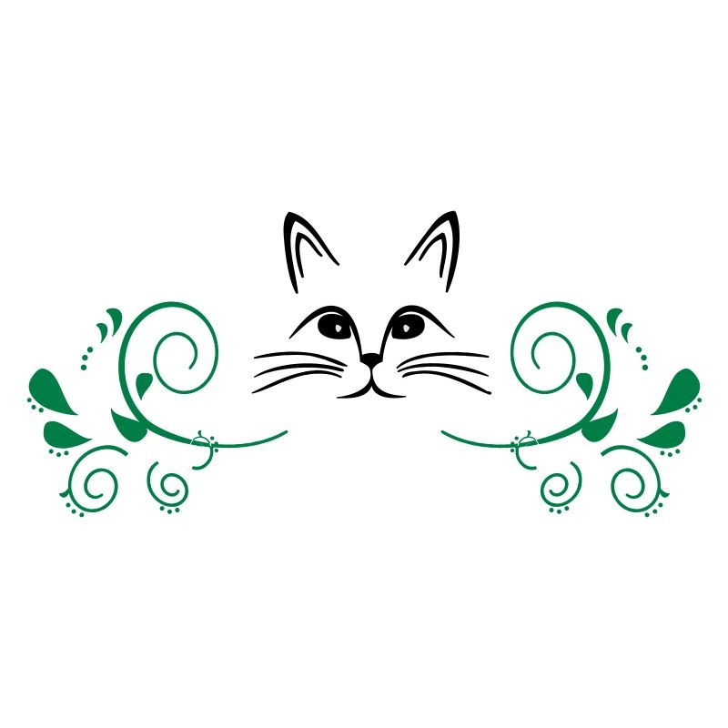 Cat between garlands