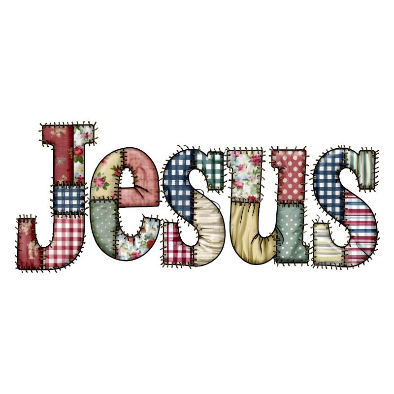 Lettrage Jésus en patchwork
