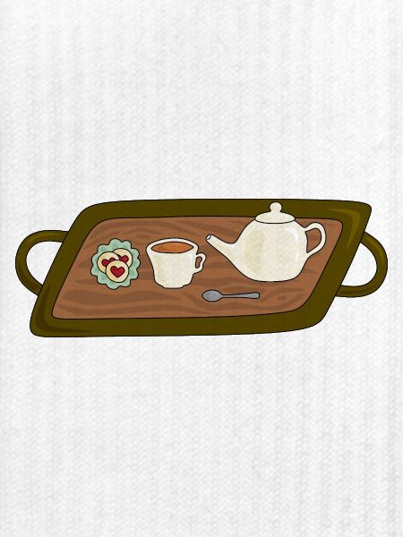 Teezeit-Tablett-Illustration