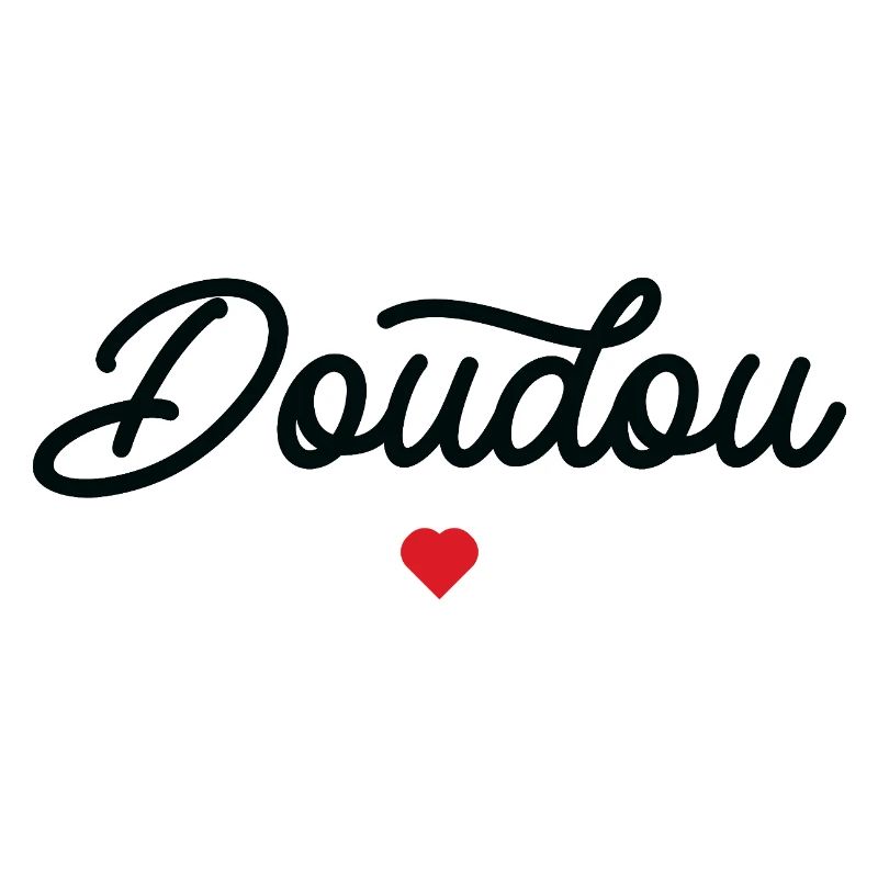 Doudou Coeur Script Noir