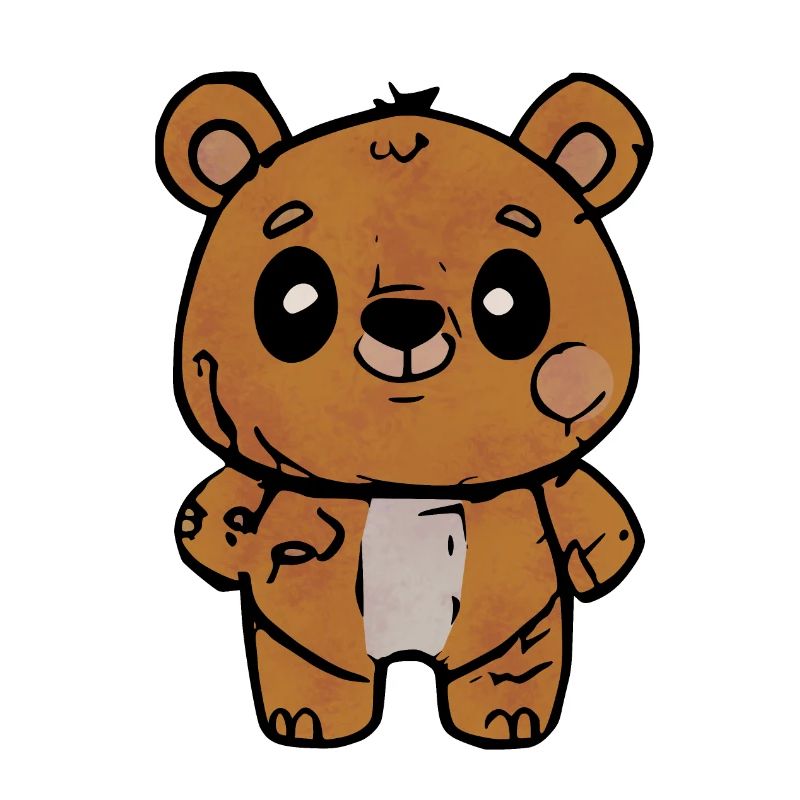 Ours de dessin animé avec une expression amicale
