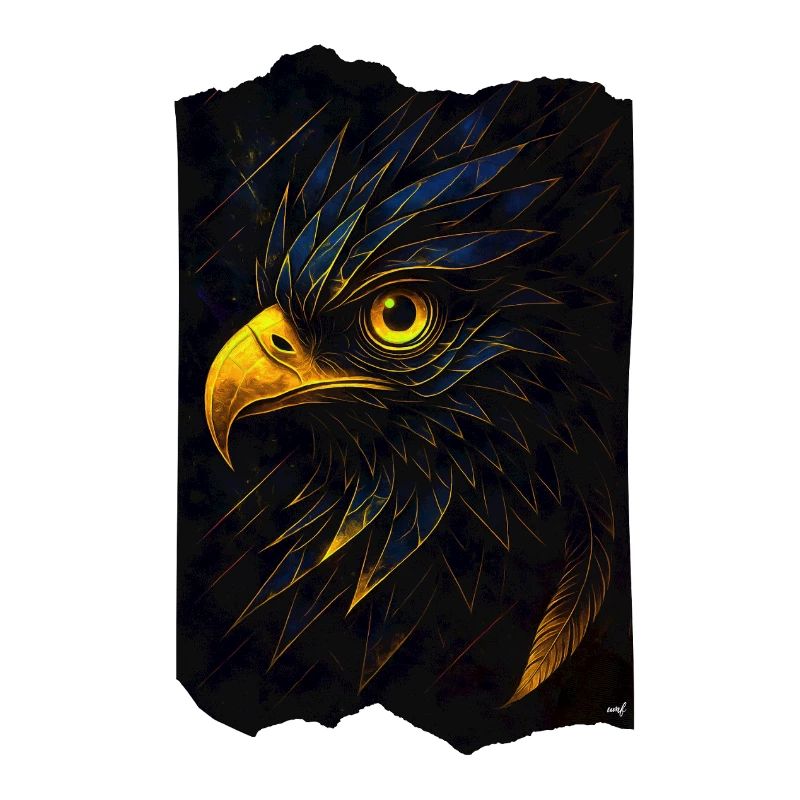 Glowing eagle's head in the dark