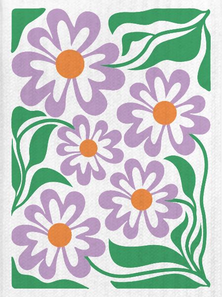 Lila Blumen Muster Boho Flora 