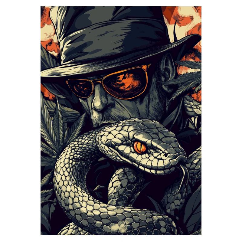 Snake, Hat and Grass Scene