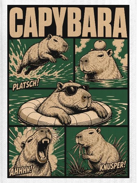 Comic Capybara Action Style