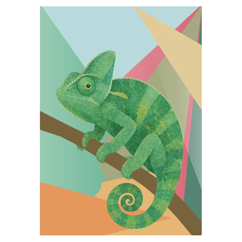 Green Chameleon Geometry Style