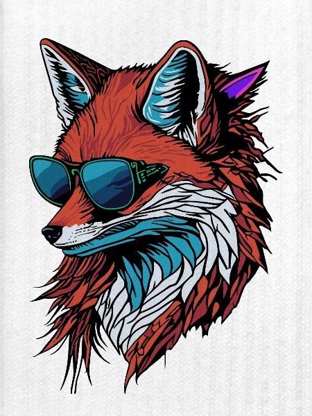 Fuchs-Neon mit Brille