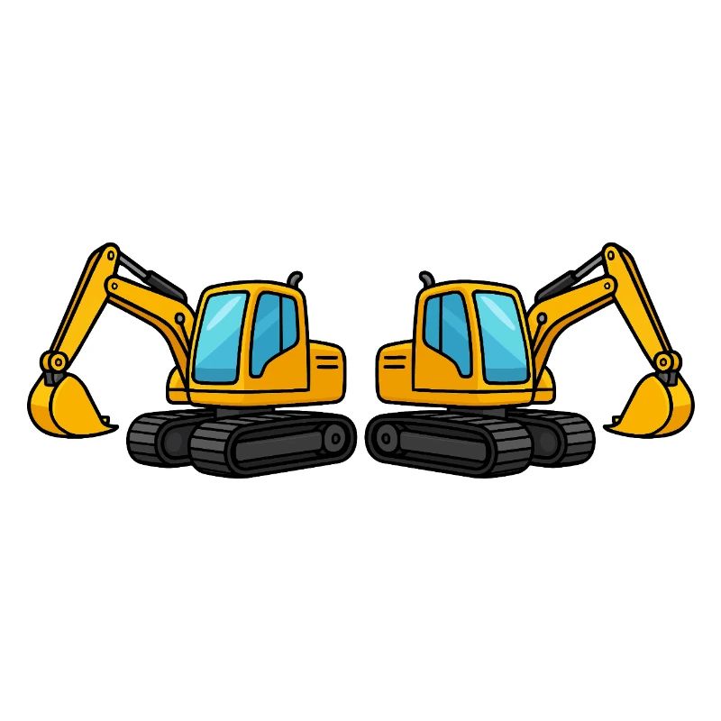 Silhouette de machine de construction double