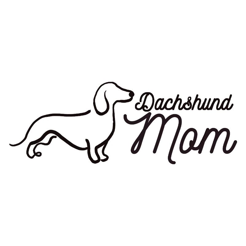 Dachshund Mom Script Logo Lineart Dackel