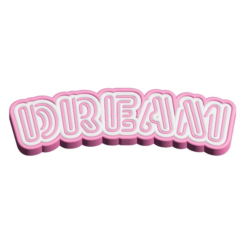 Dream 3D Typography - White & Pink 3D Word Design