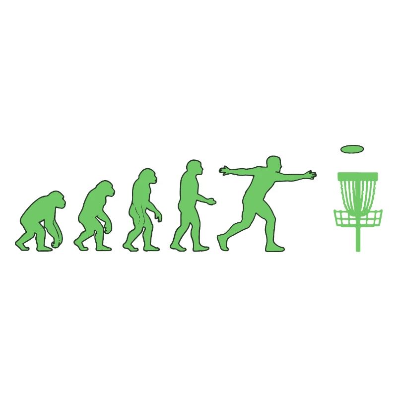 Disc Golf Evolution Lustiger Discgolfer Fliegender Disc