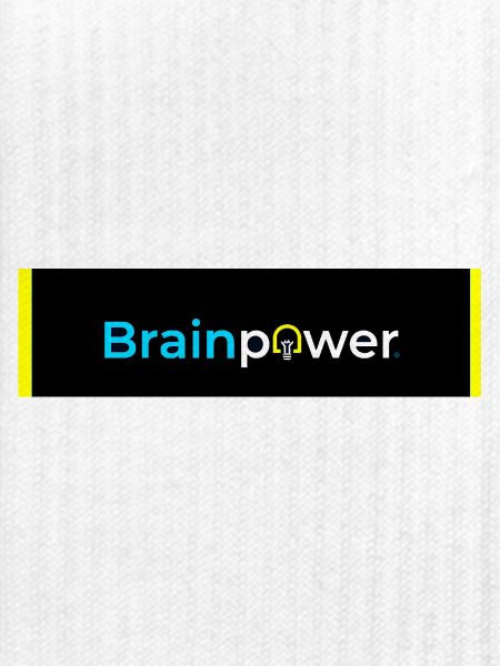 Brainpower Glühbirne Typografie