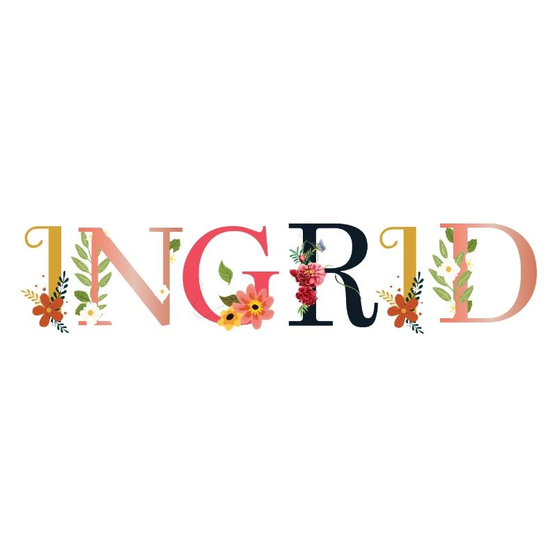 Le nom INGRID est fleuri
