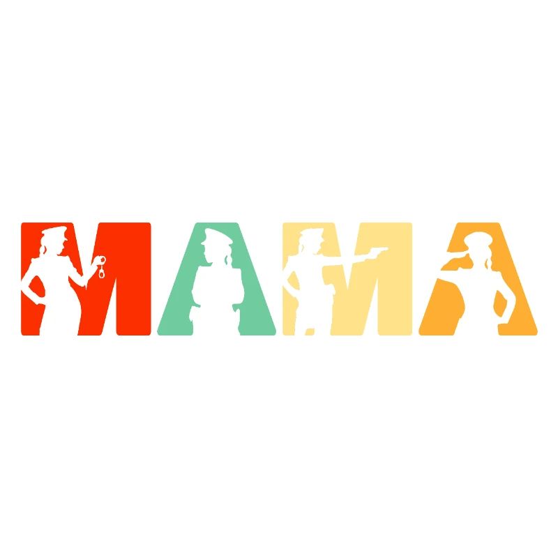 Polizei Mama Polizei Mutter Retro