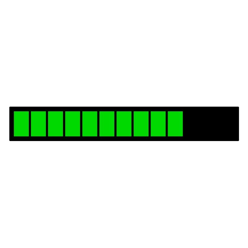 Rectangle loading bar Black Green (75%)