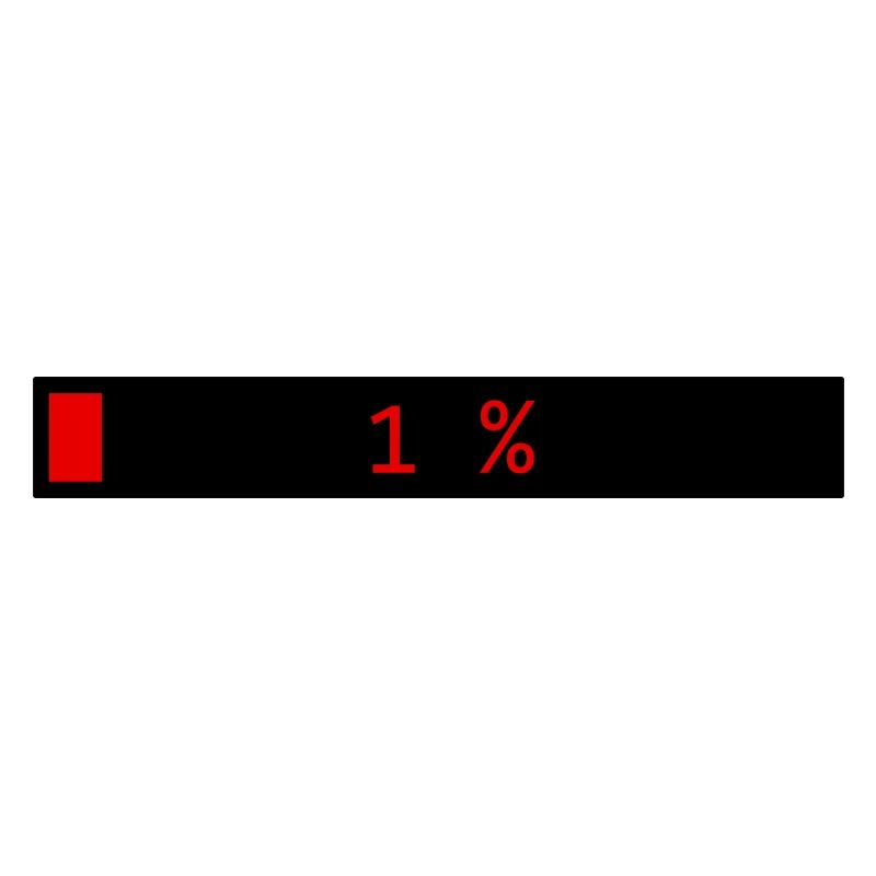 Rectangle loading bar Black Red 1%