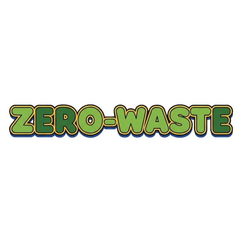 Zéro déchet rétro vert jaune design