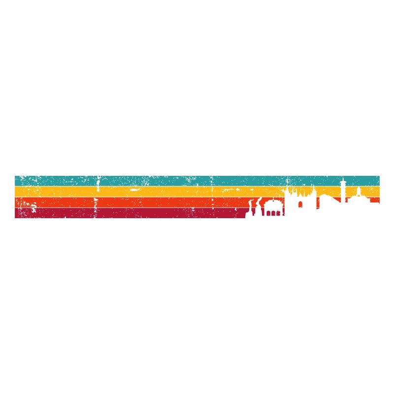 Retro Skyline Sunset Stripes