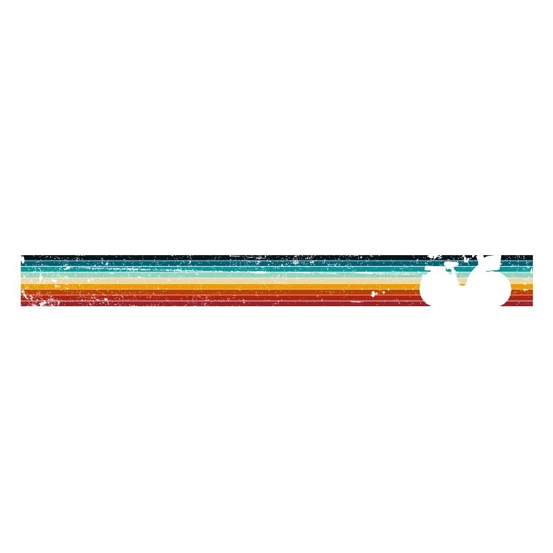 Retro Bicycle on Rainbow Stripes