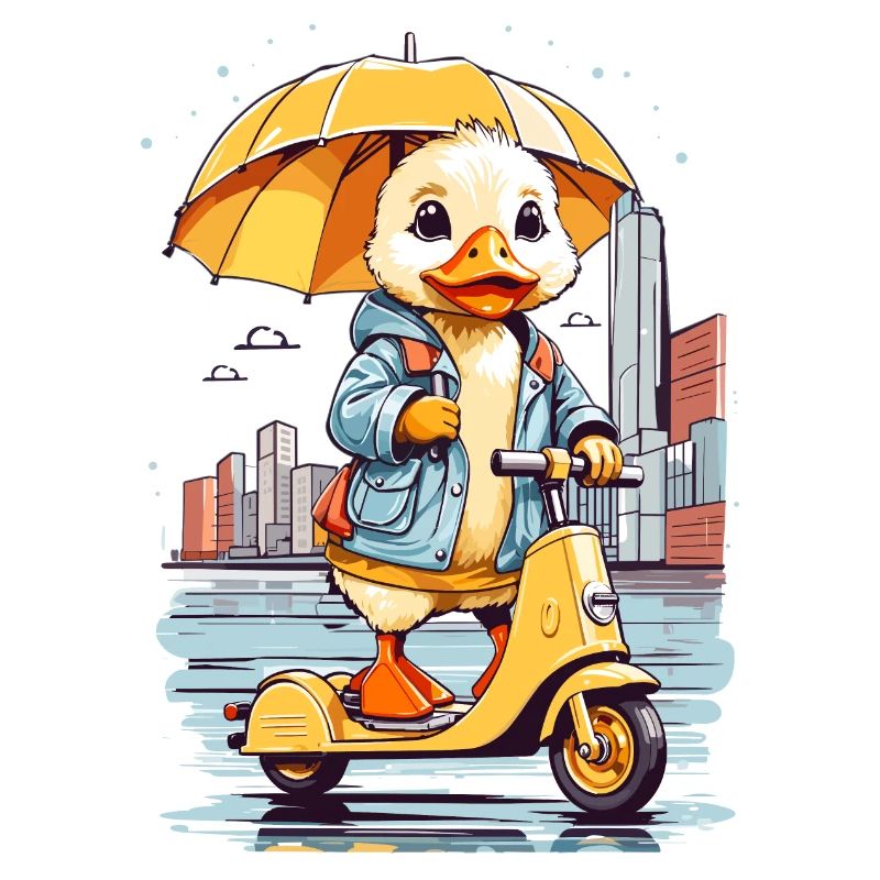 Ente mit Roller