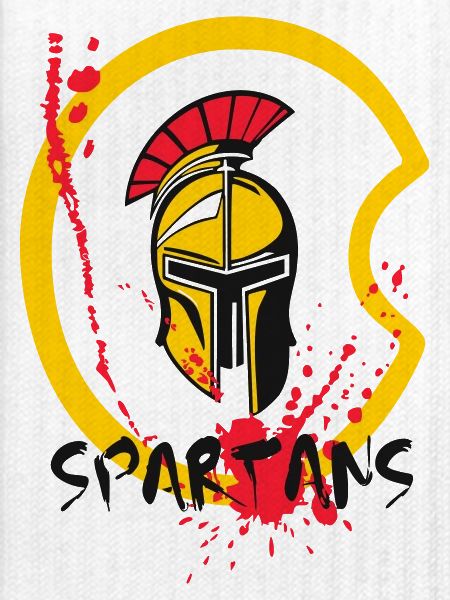 Helm Sparta mit Schild und Blut