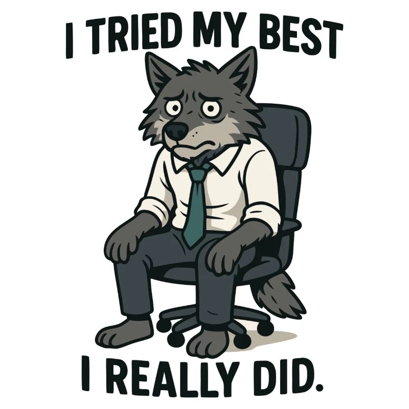 Office wolf with tie