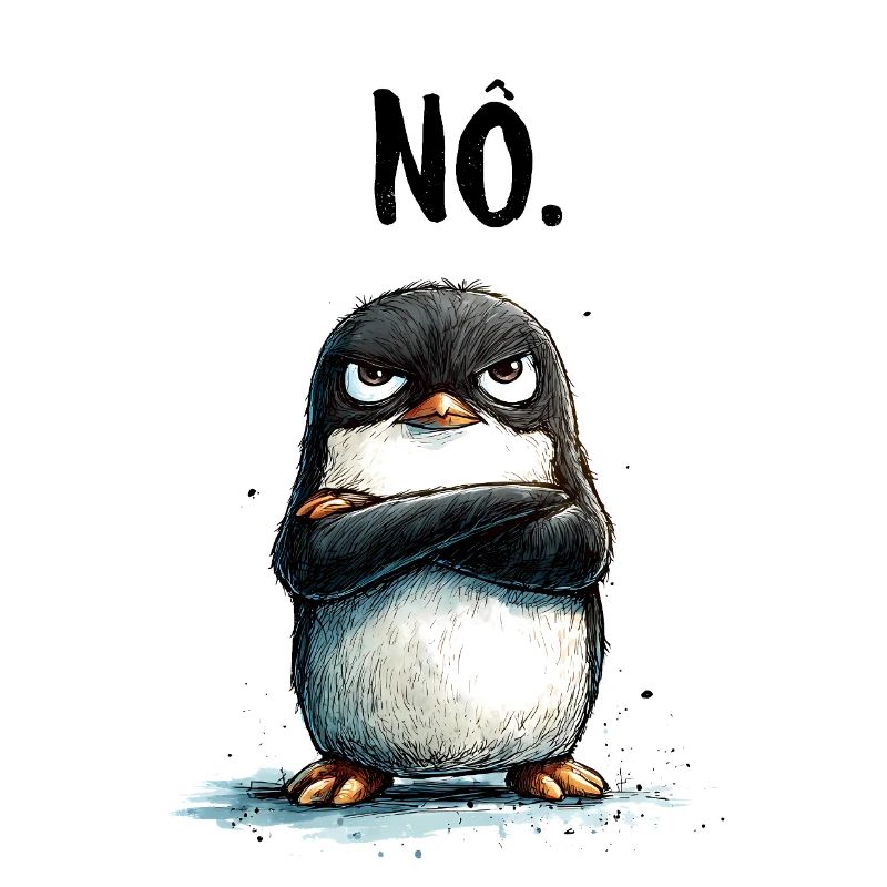 Grummeliger Pinguin Nö Statement Motiv