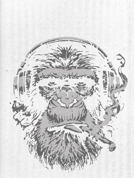 Junglist-Affe mit Kopfhörern