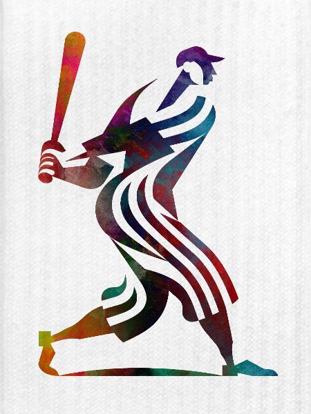 Farbenfroher Baseballspieler