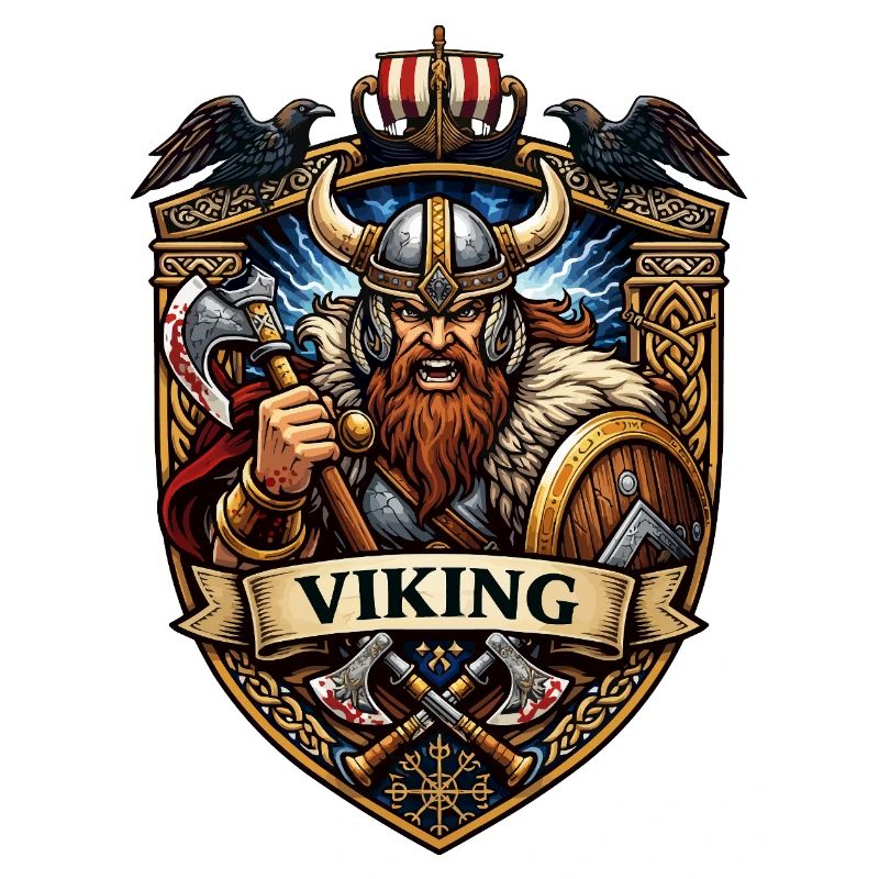 Viking Warrior Shield Emblem