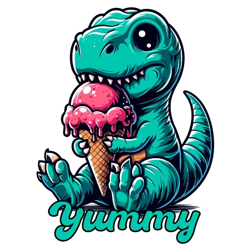 Süßer T-Rex mit Eis Dinosaurier Geschenk