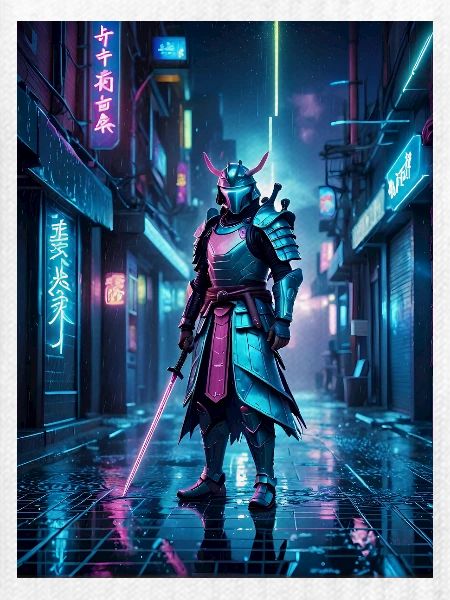 Neon-Samurai der Nacht