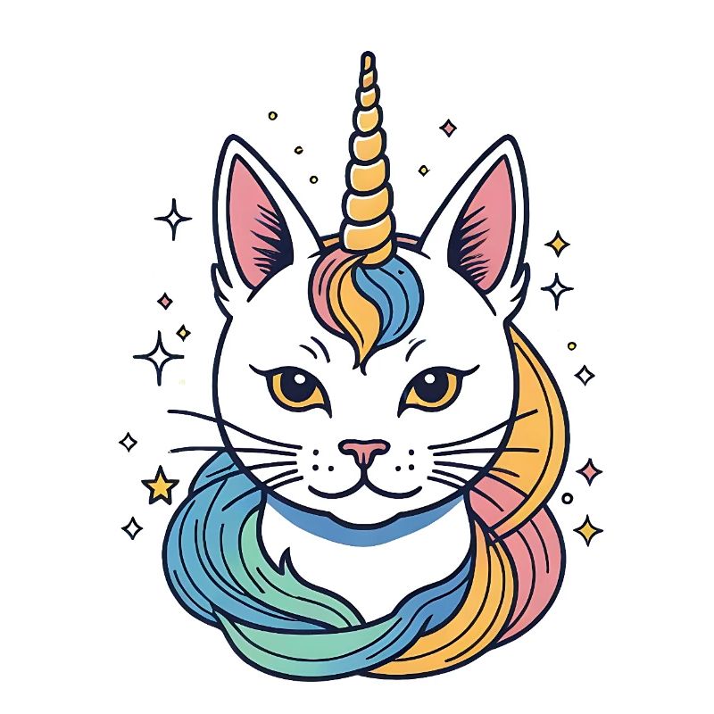 Regenbogen Einhorn Katze