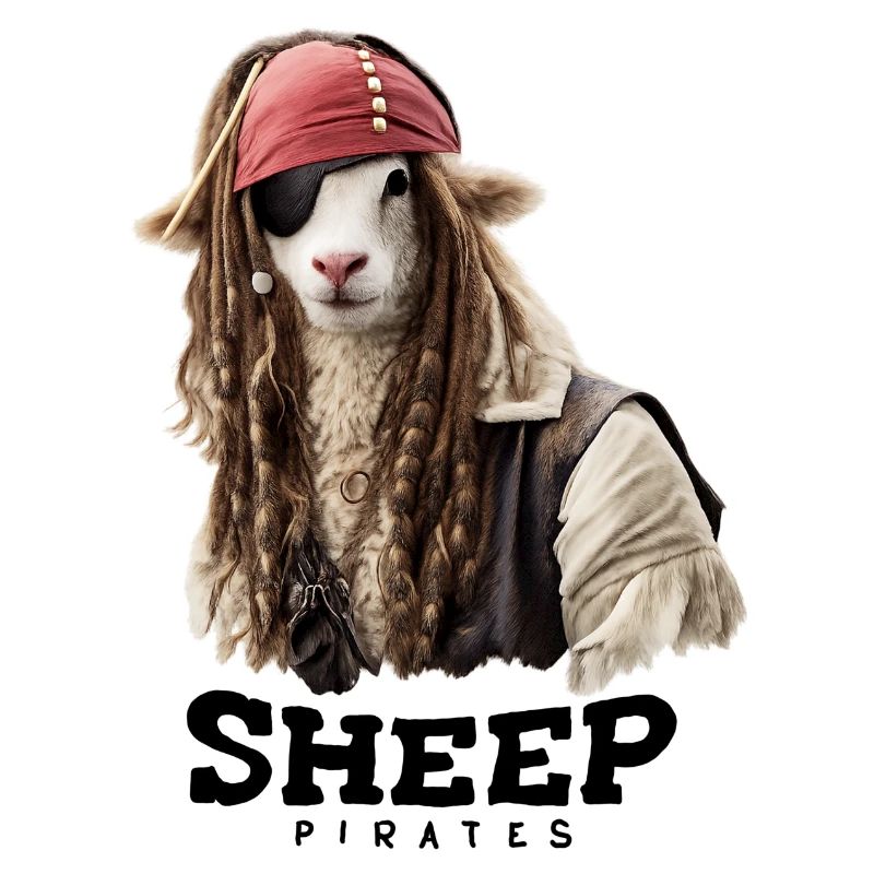 Pirate Sheep with Dreadlocks