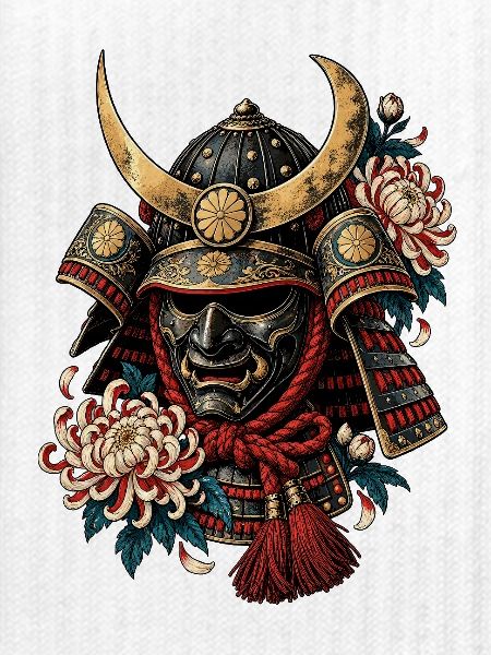Blüten-Samurai Helm Mask