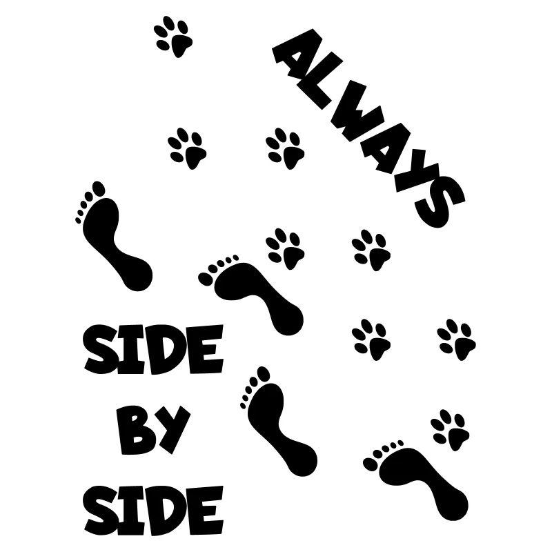 Side by side with dog *