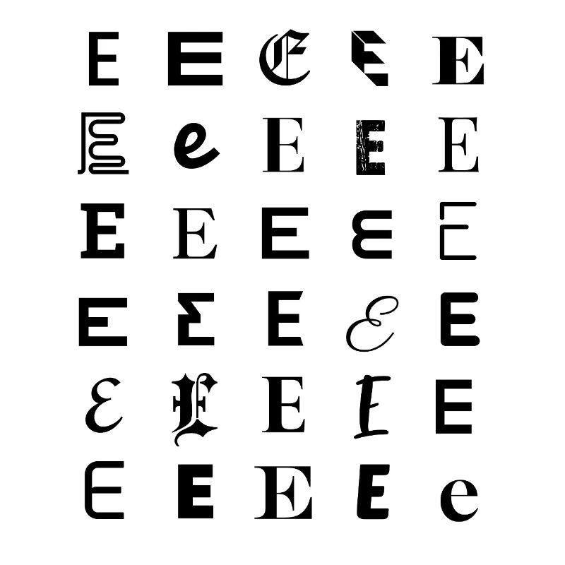 Typography E letter mosaic design