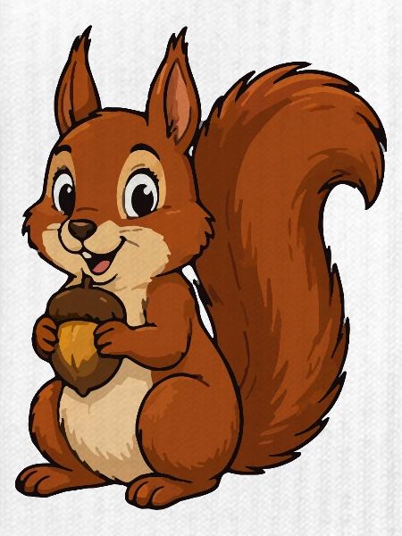 Eichhörnchen mit Eichel