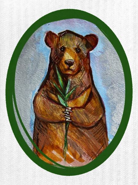 Bear mit Bambus-Wunsch