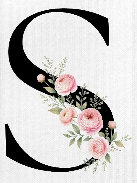 S Buchstabe Monogram Floral