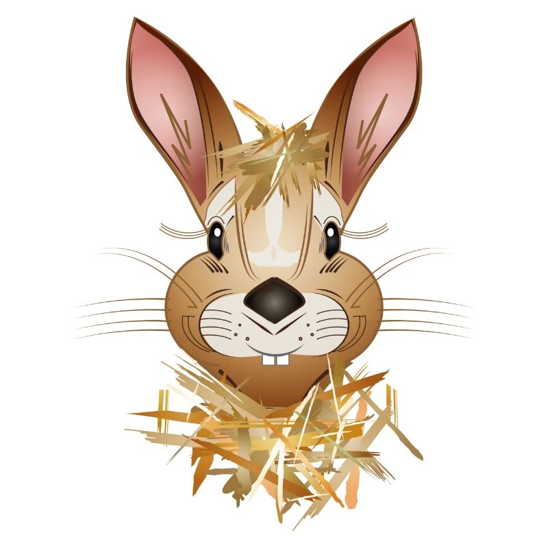 drôle de lapin se cache dans la paille