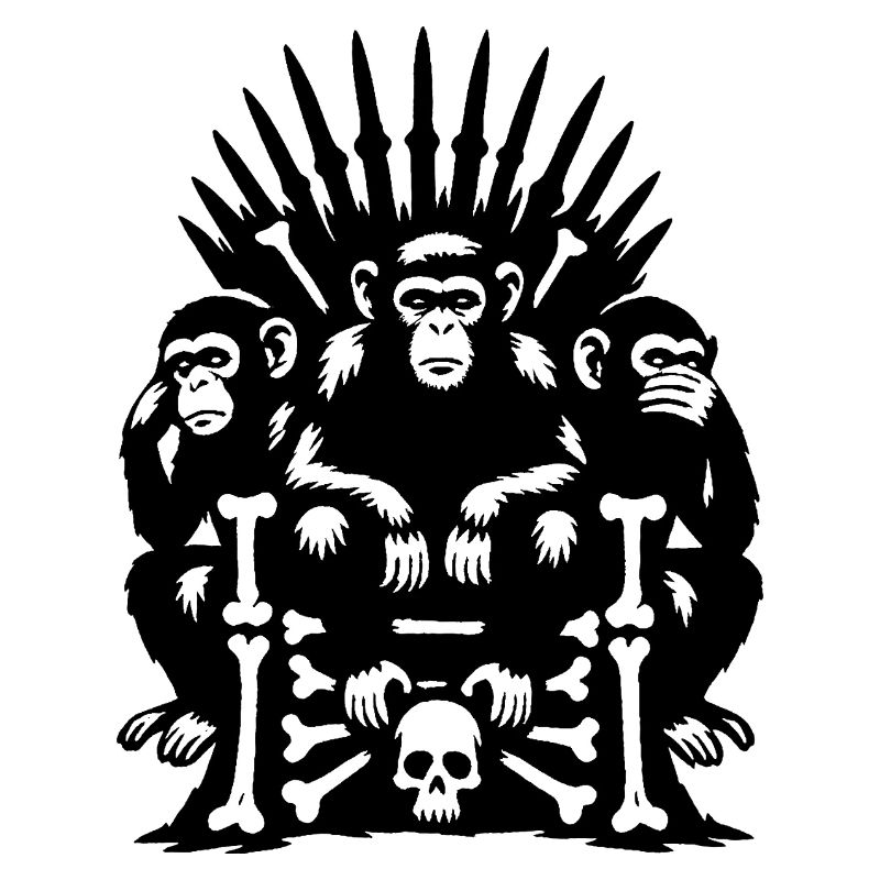 Monkeys on Skull and Bones Throne