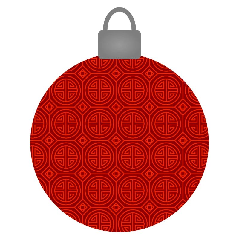 Rotes Rundmuster Weihnachtskugel