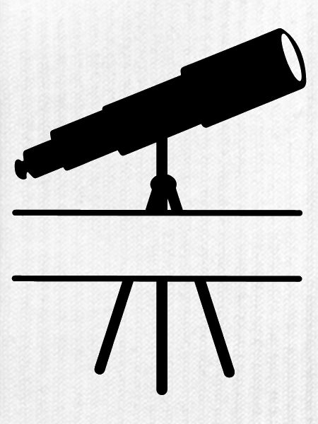 Teleskop-Schattenbild mit Leerzeichen oder Balken