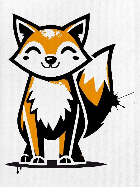 Moderner Fuchs im Stencil Graffiti-Design