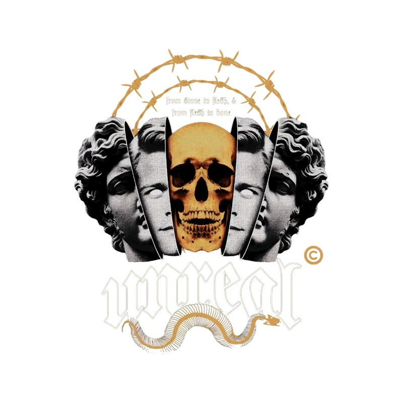 Skull circle with barbed wire